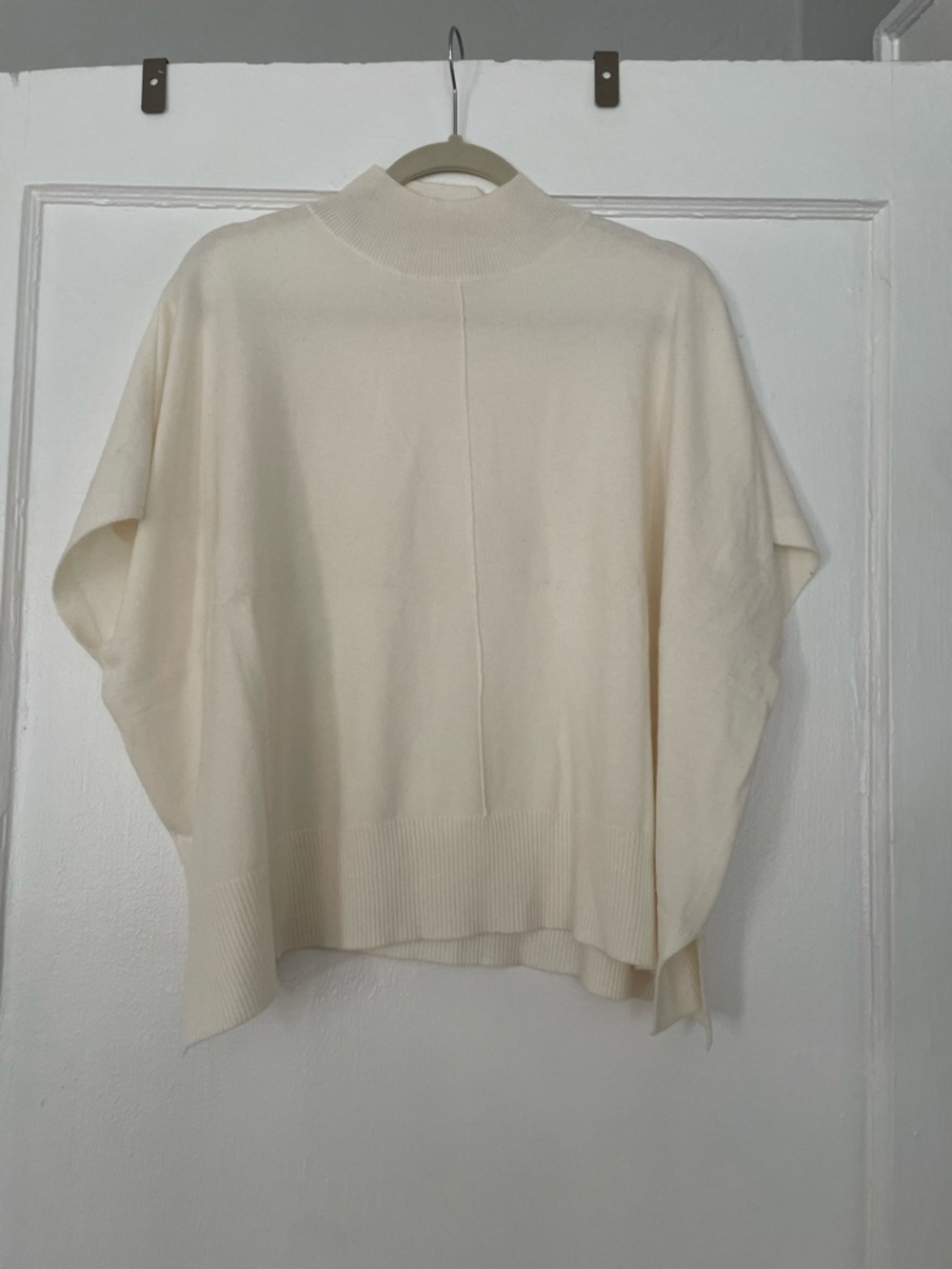 The Pants Store - Cream Short Sleeve Mockneck Sweater